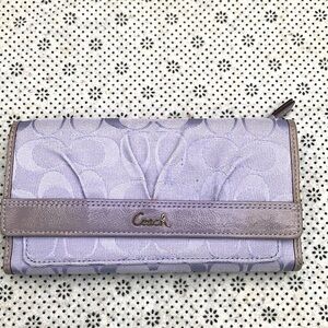 Coach Women's Lilac SoHo Pleated Wallet